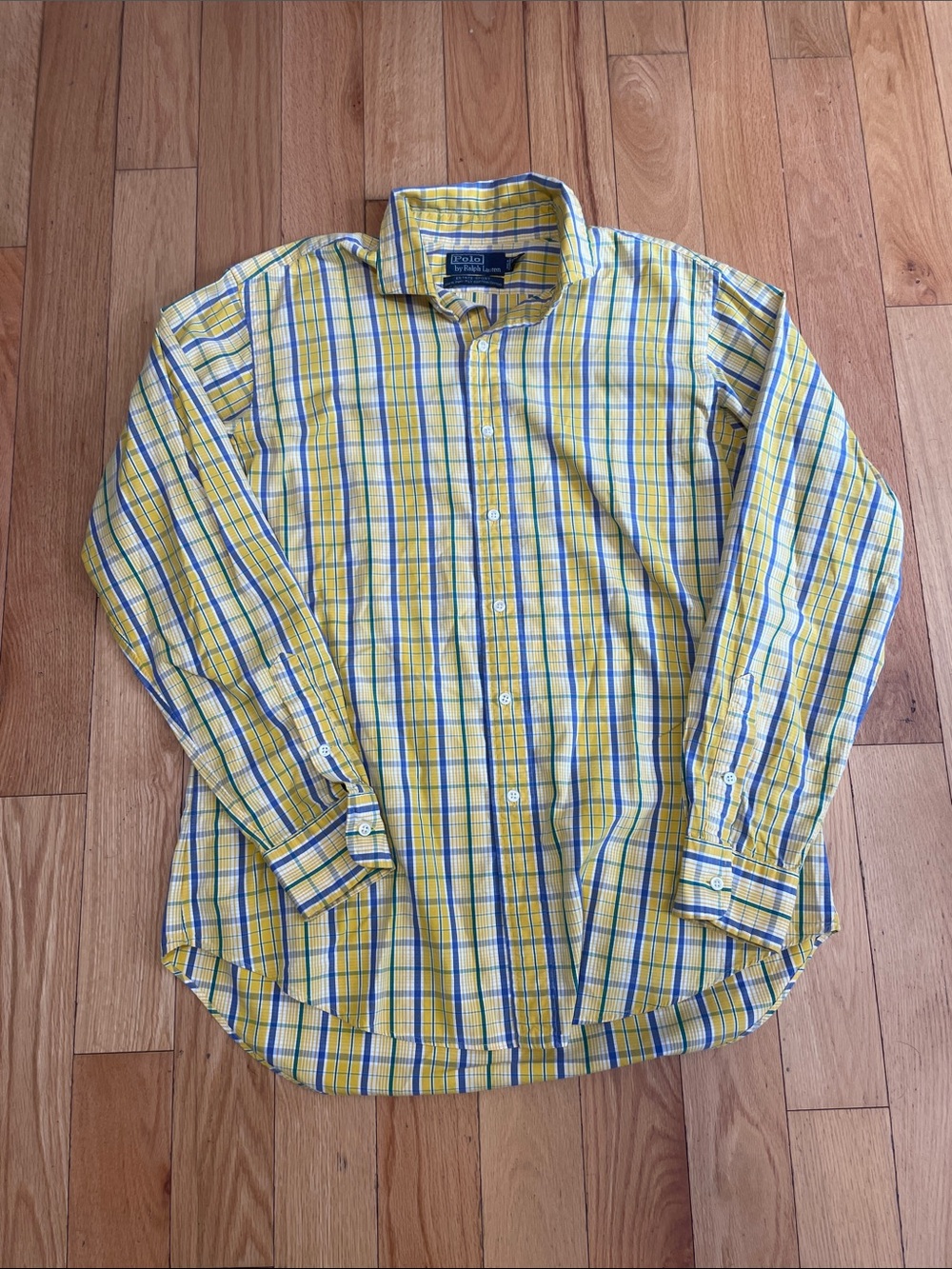 Polo by Ralph Lauren Yellow and Blue Plaid Button-Down Shirt